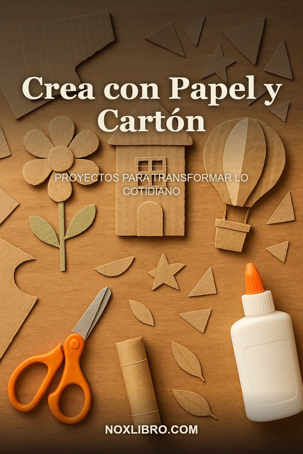 Portada de Crea con Papel y Cartón: Proyectos para Transformar lo Cotidiano — generada con IA