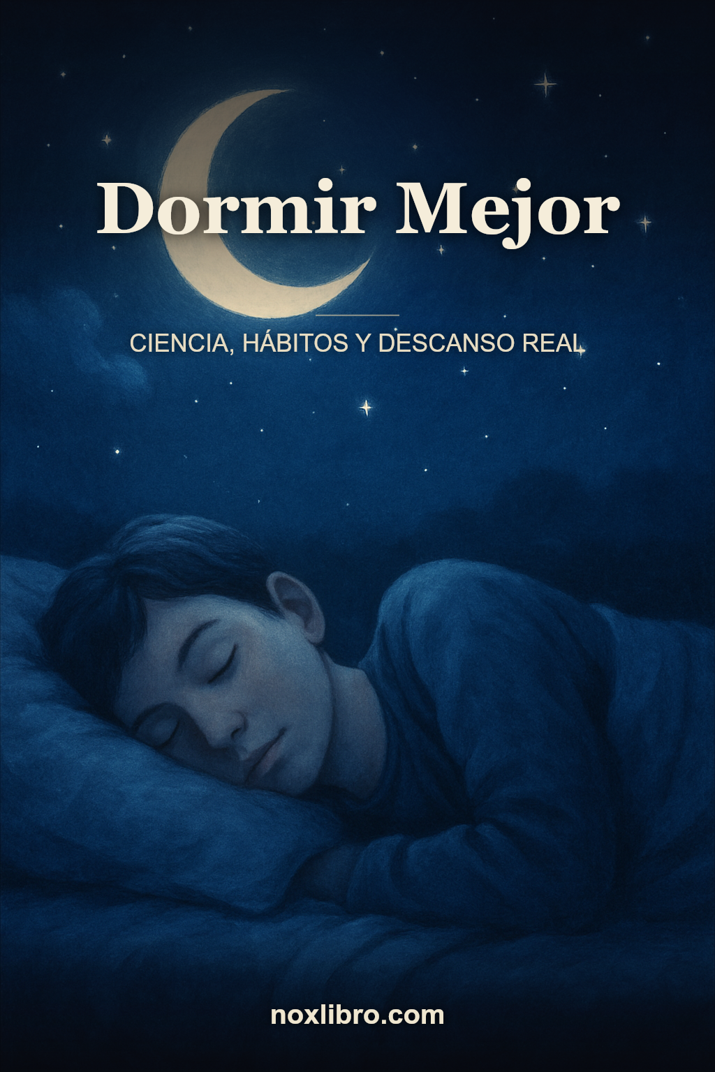 Portada de Dormir Mejor: Ciencia, Hábitos y Descanso Real — generada con IA