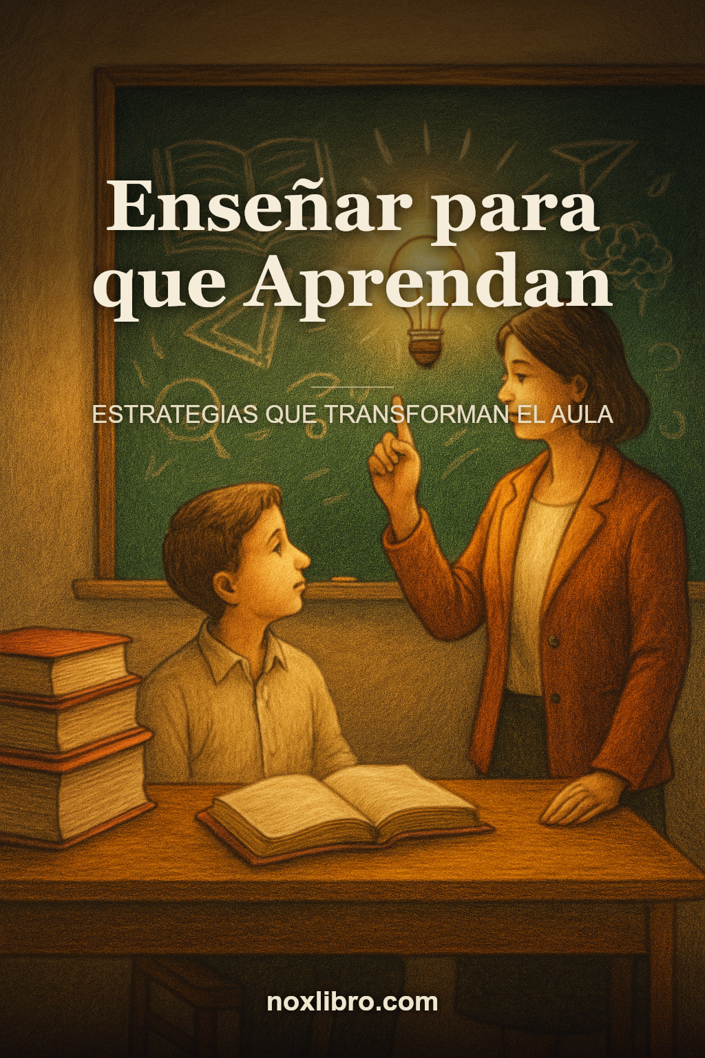 Portada de Enseñar para que Aprendan: Estrategias que Transforman el Aula — generada con IA